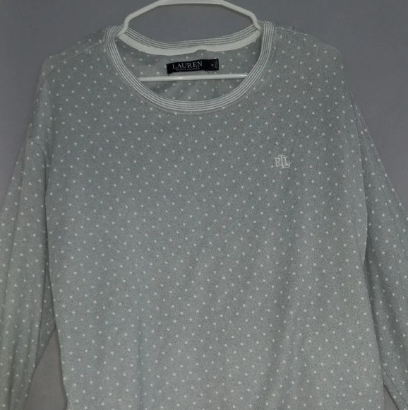 Ralph Lauren Black Lable Women Pajama Set in Gray And White Size M - Picture 5 of 9